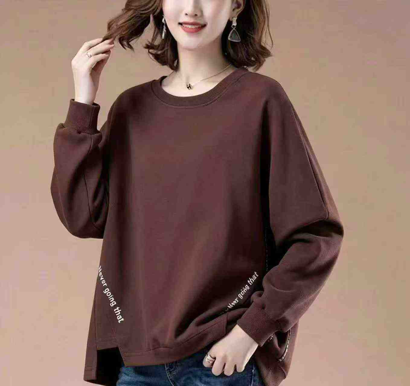 ۲۵۱ عدد سویشرت زنانه یقه گرد فیت آزاد - Image 5