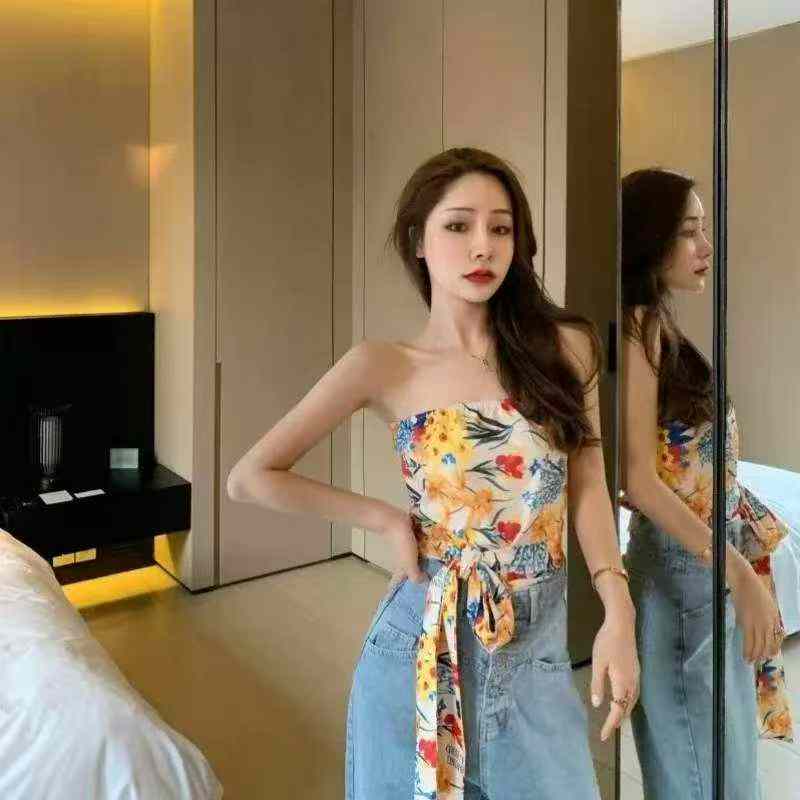 Camisole bandeau florale sexy d'été à bretelles, taille unique, 567 pièces, emballage individuel - Image 4
