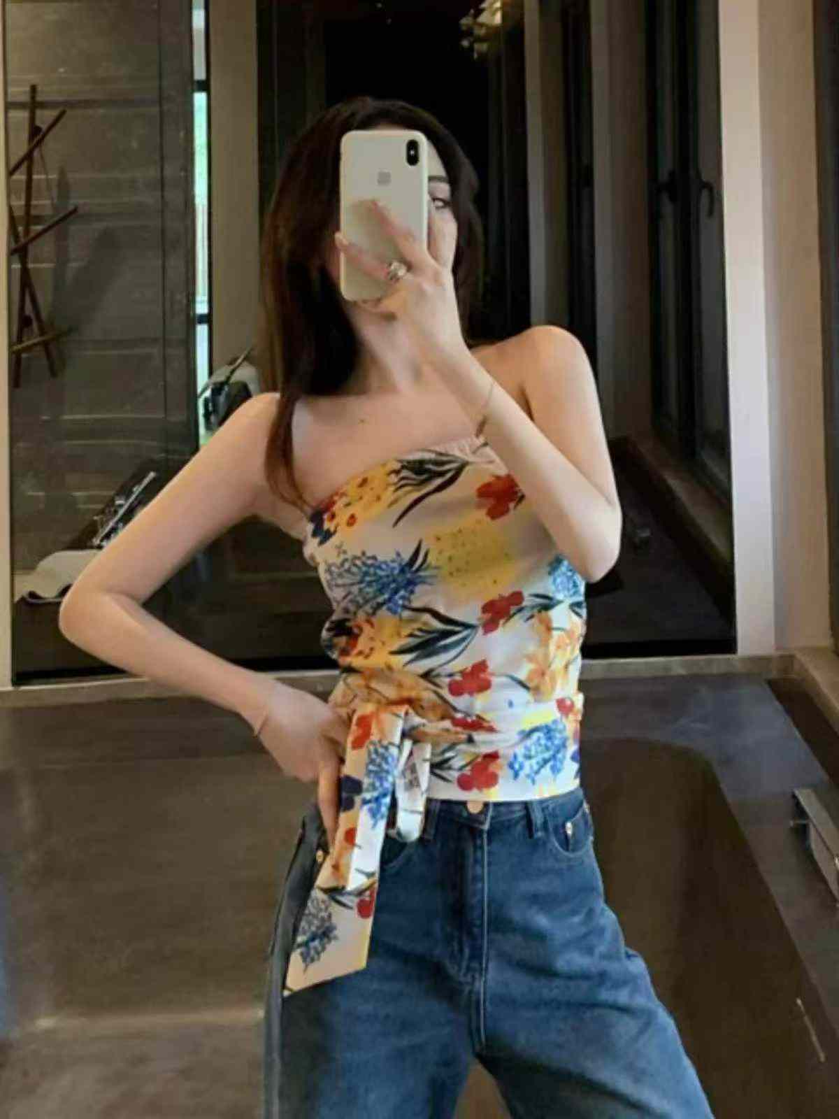Camisole bandeau florale sexy d'été à bretelles, taille unique, 567 pièces, emballage individuel - Image 5