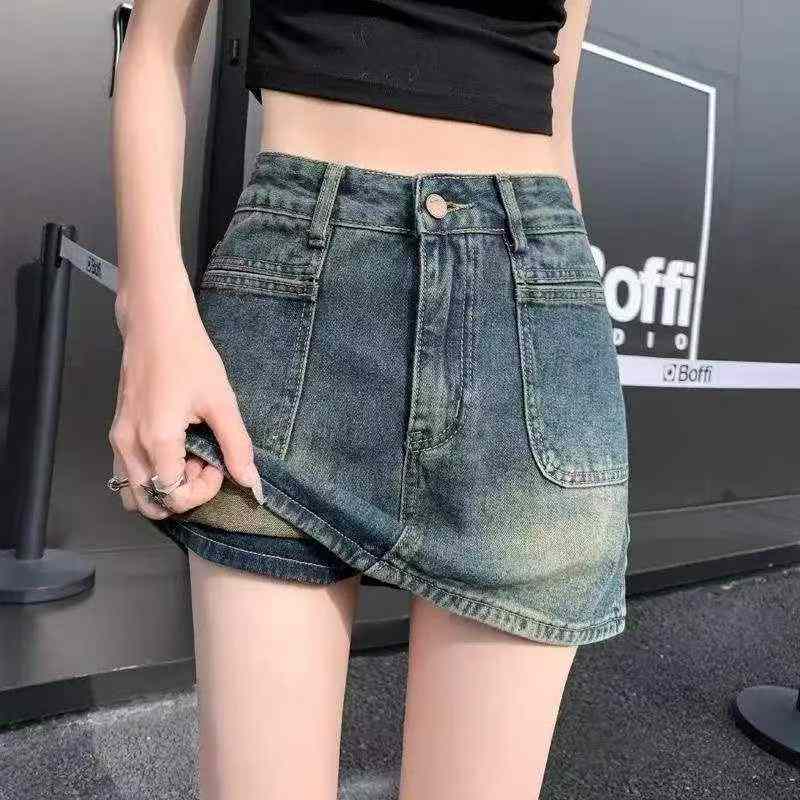 Chân váy denim cotton giặt cổ điển mẫu mới mùa hè, 300 chiếc - Image 5