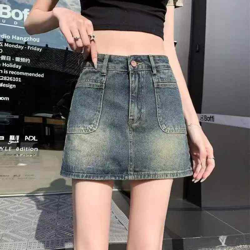 Chân váy denim cotton giặt cổ điển mẫu mới mùa hè, 300 chiếc - Image 6