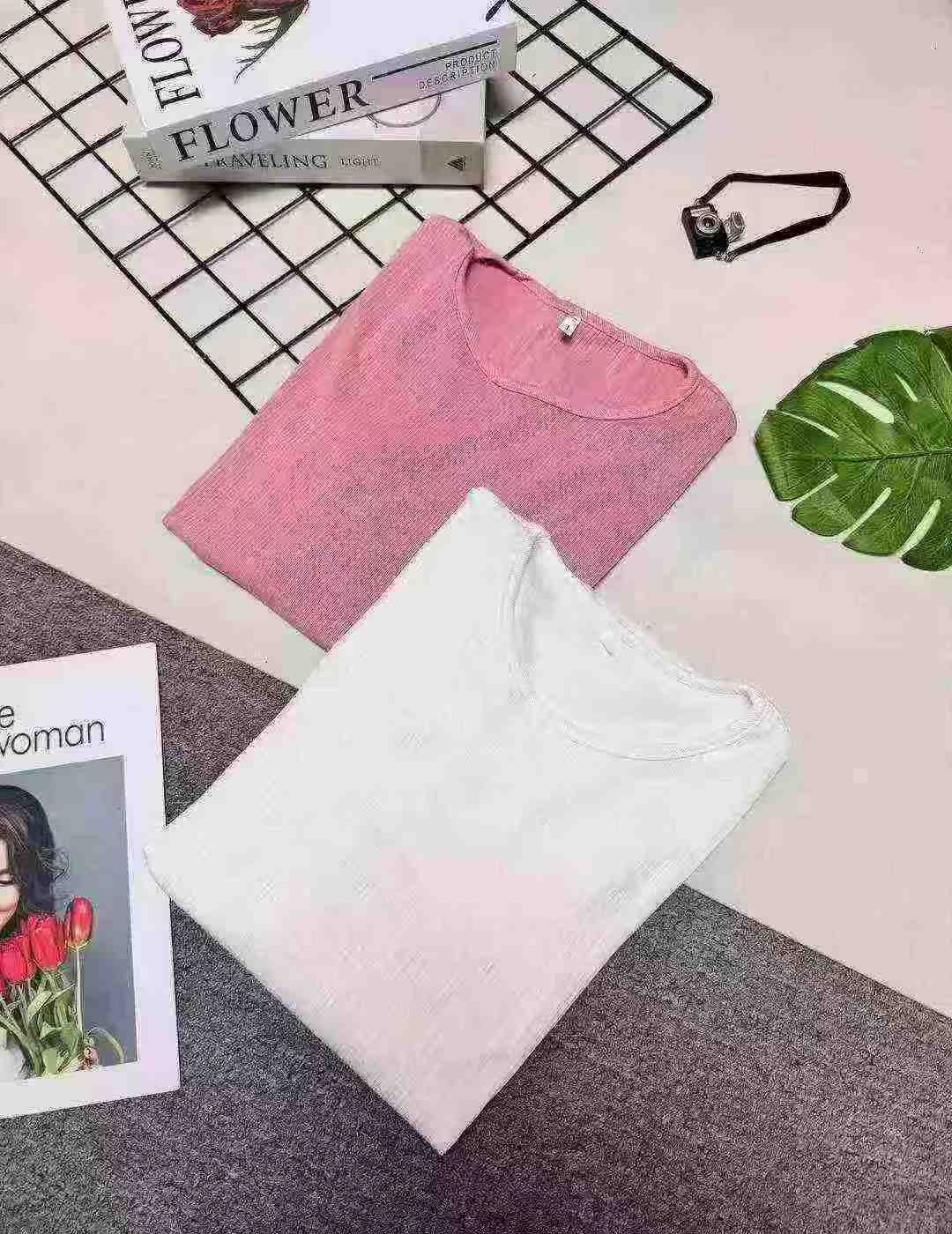 252 Pièces T-shirts à manches courtes côtelés en soie glacée - Image 7