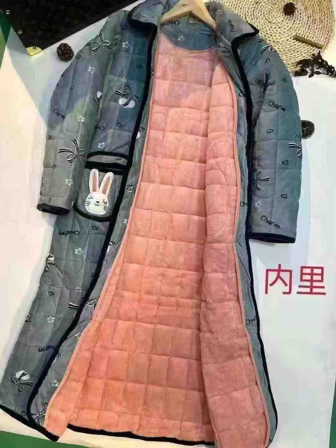 850 Pcs Women's Winter Long Thickened Three-layer Fleece Bathrobe Sleepwear M-XL Individually Packed Clearance - Image 4