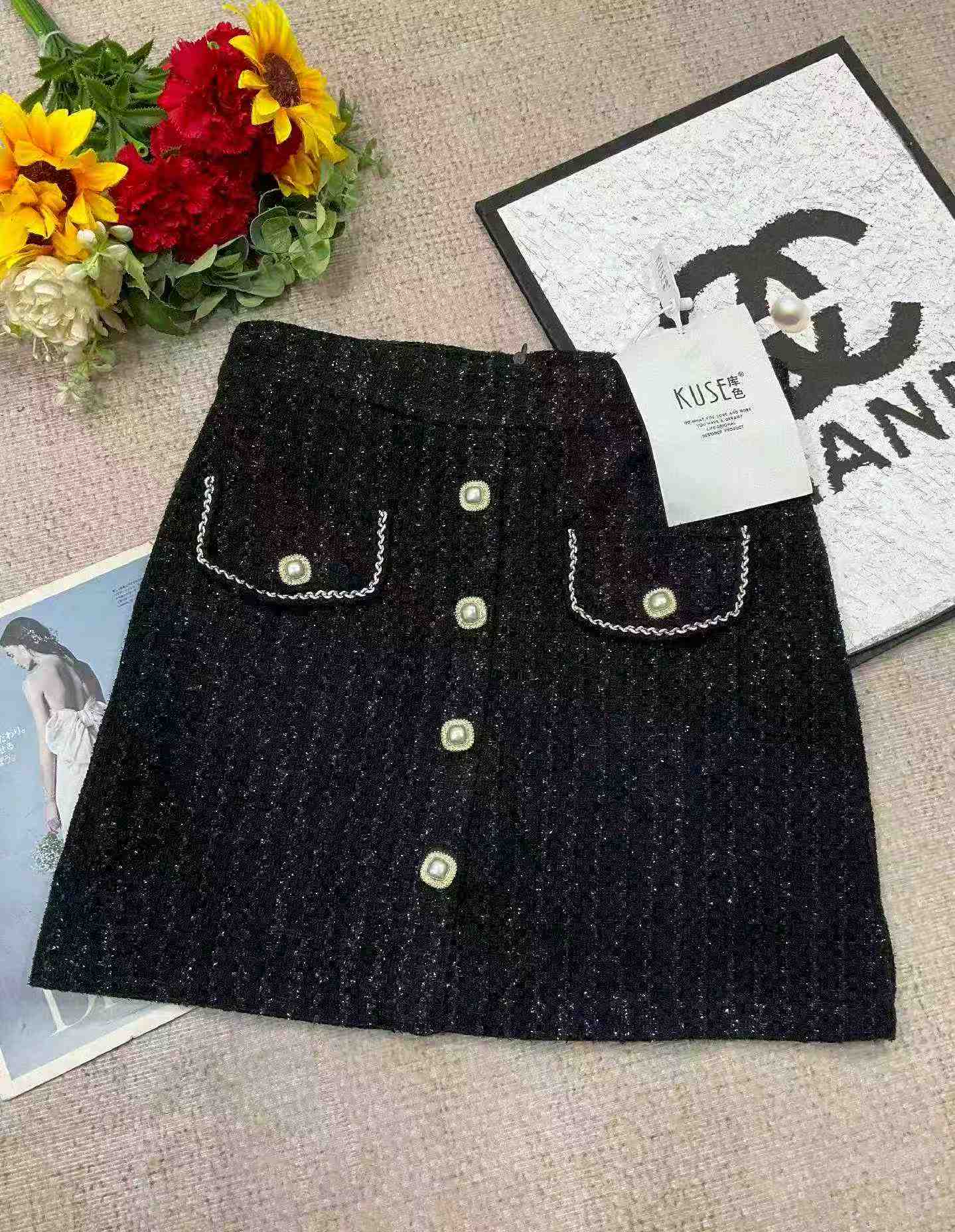 Rok Pendek Tweed Wanita Baru Musim Gugur-Dingin 4000 Pcs - Image 3