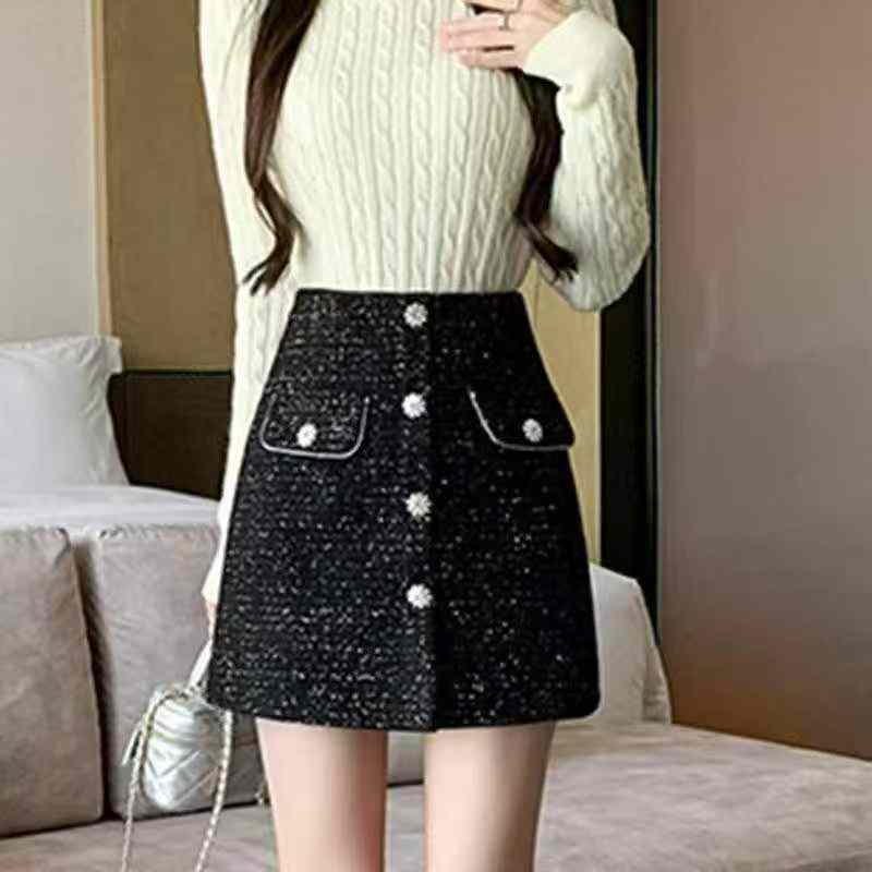 Rok Pendek Tweed Wanita Baru Musim Gugur-Dingin 4000 Pcs - Image 4