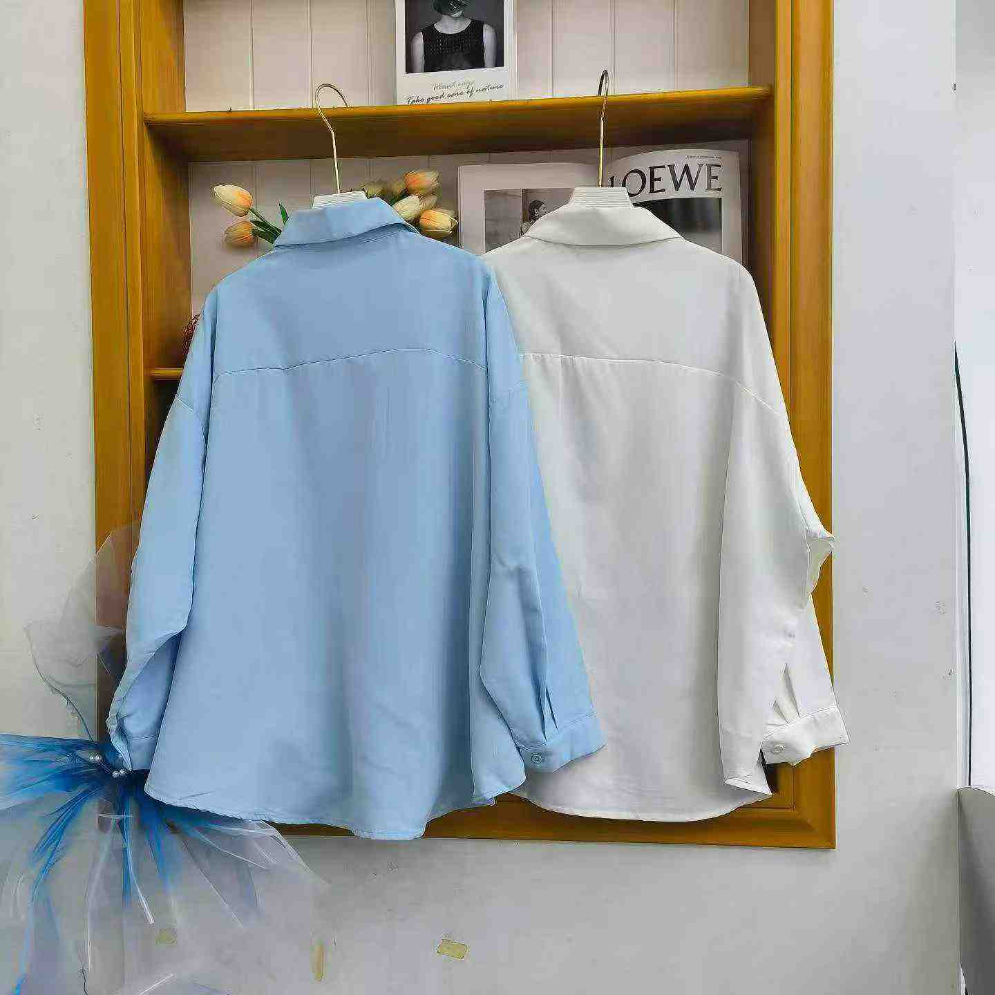Blus Lengan Panjang Longgar Wanita Gaya Santai Malas Baru, Sekitar 200 Potong - Image 4