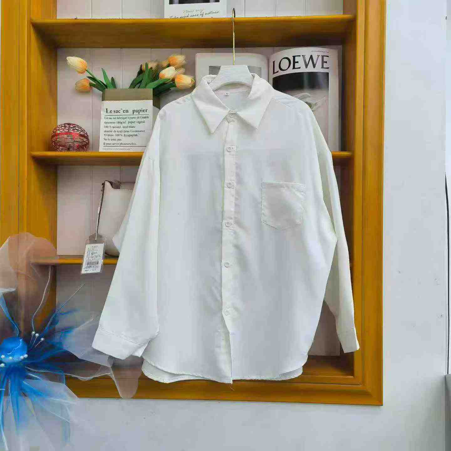 Blus Lengan Panjang Longgar Wanita Gaya Santai Malas Baru, Sekitar 200 Potong - Image 6
