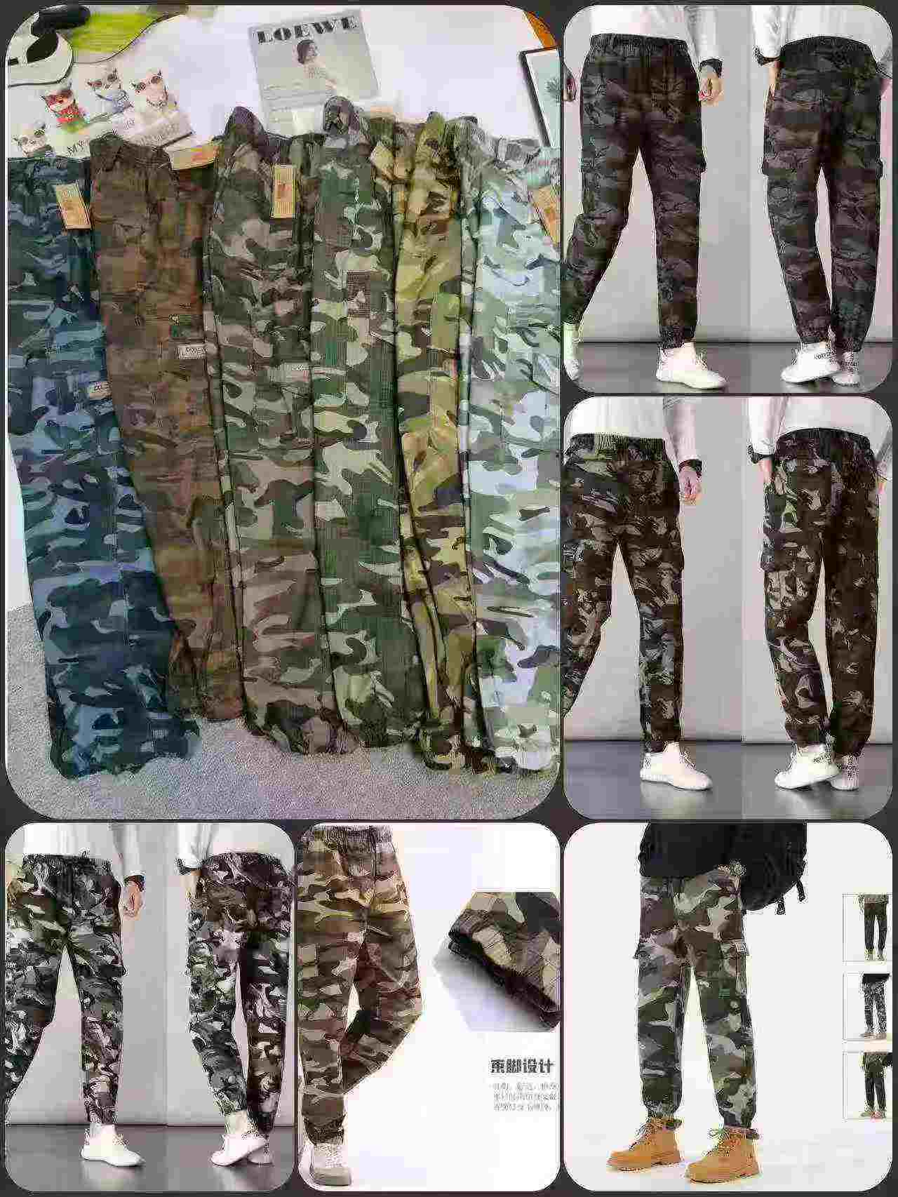 2688 ٹکڑے مردانہ کیموفلاج کارگو ڈھیلے رجحان ساز جوگر پینٹس سائز XL سے 3XL - Image 4