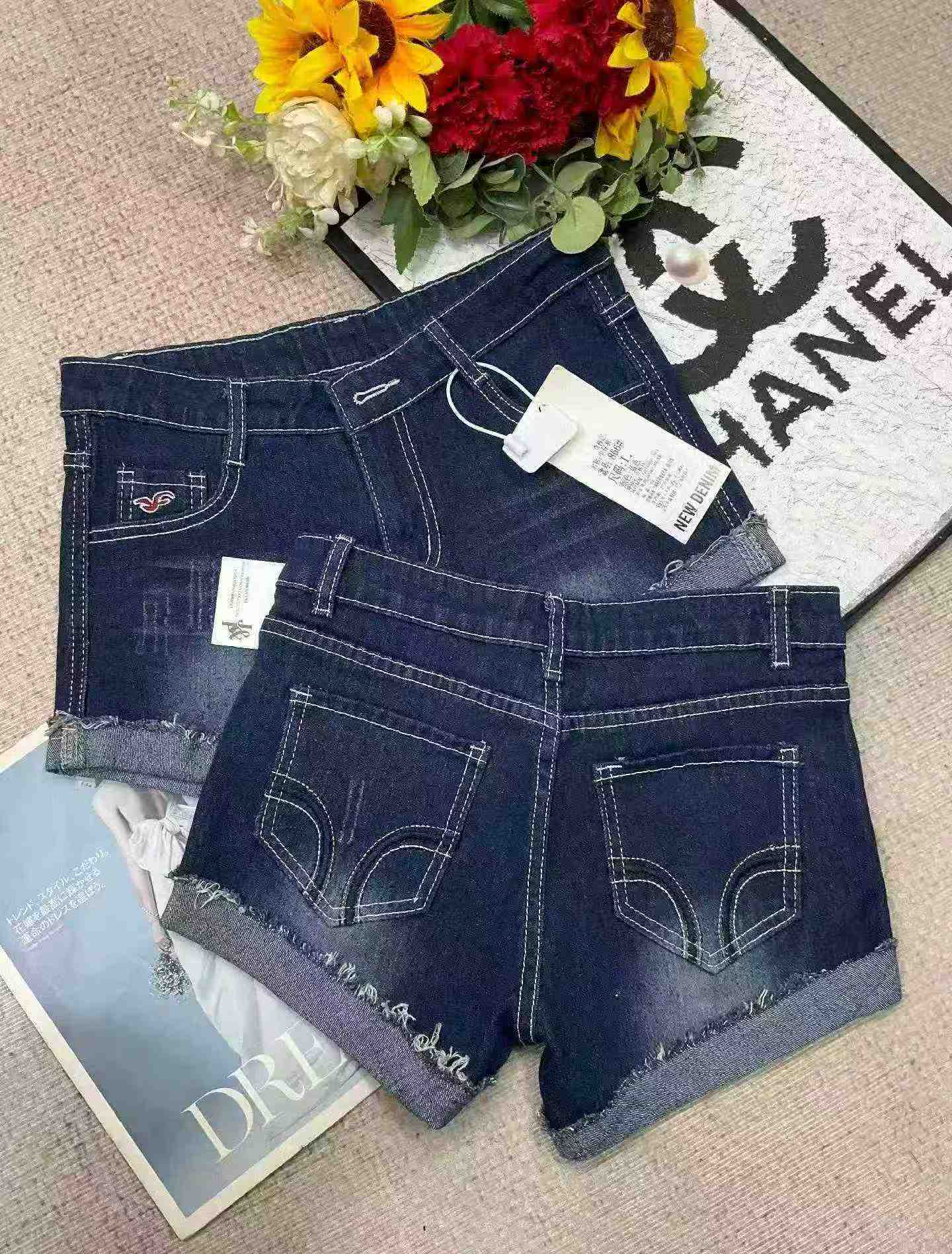 Summer New Retro Embroidered Low Waist Stretch Denim Shorts, About 1100 Pieces - Image 4