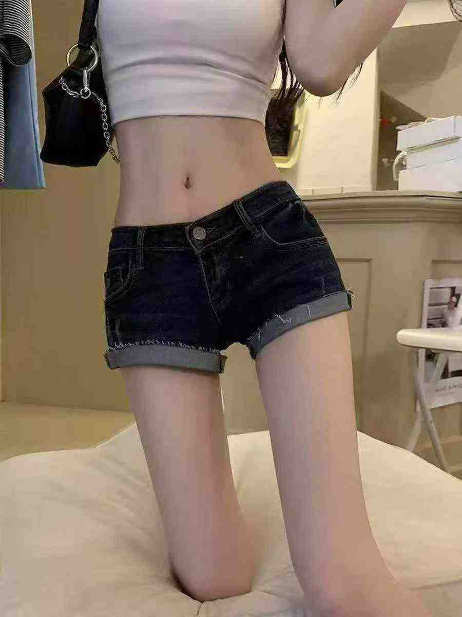 Summer New Retro Embroidered Low Waist Stretch Denim Shorts, About 1100 Pieces - Image 6