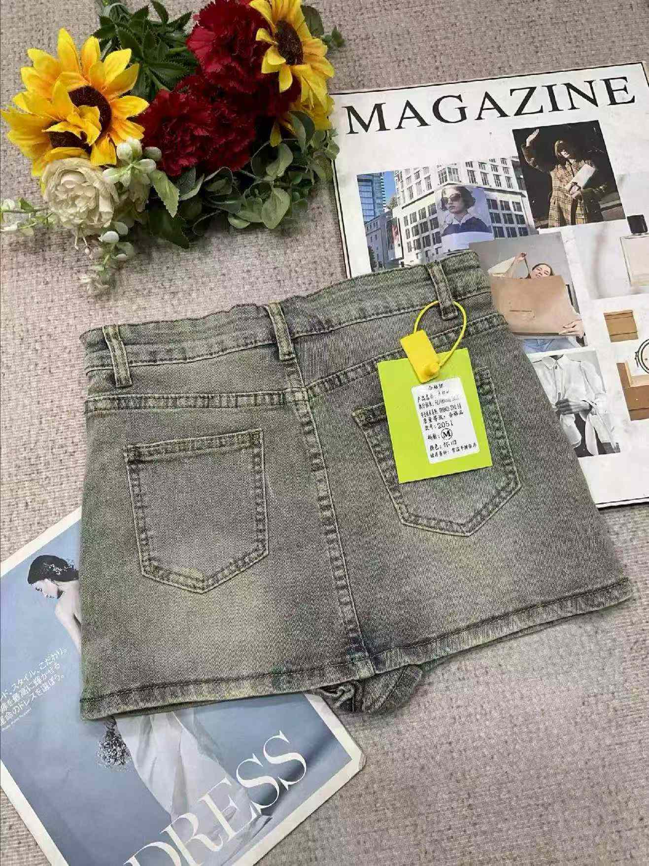 Women's Summer Vintage High Waist Denim Mini Skirt, 410 Pieces - Image 3