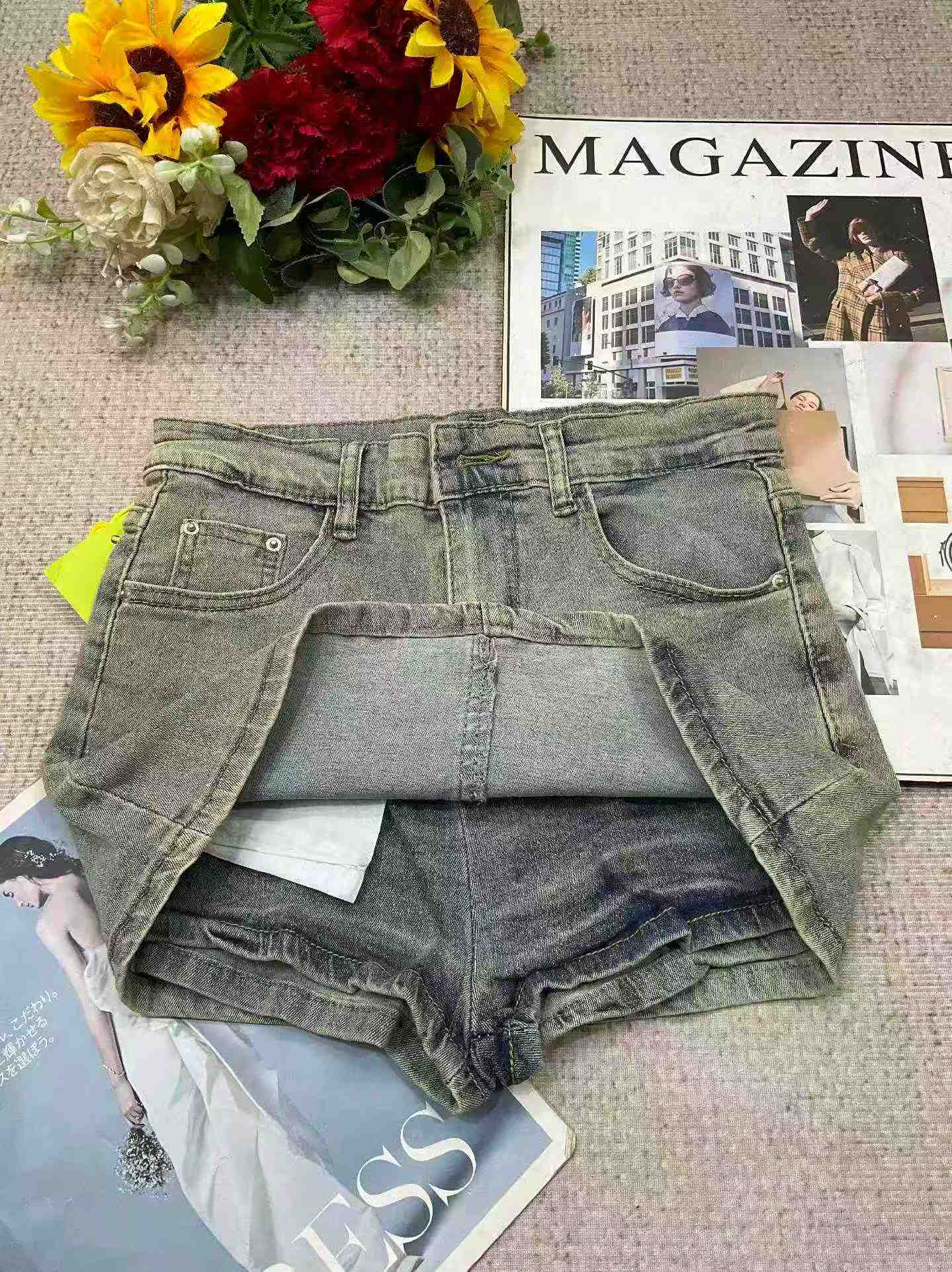 Women's Summer Vintage High Waist Denim Mini Skirt, 410 Pieces - Image 8