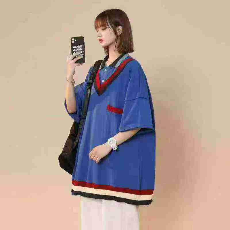 Camiseta de manga curta plus size, novidade de verão de estilo neutro, de corte solto no estilo de Hong Kong, 453 peças - Image 4