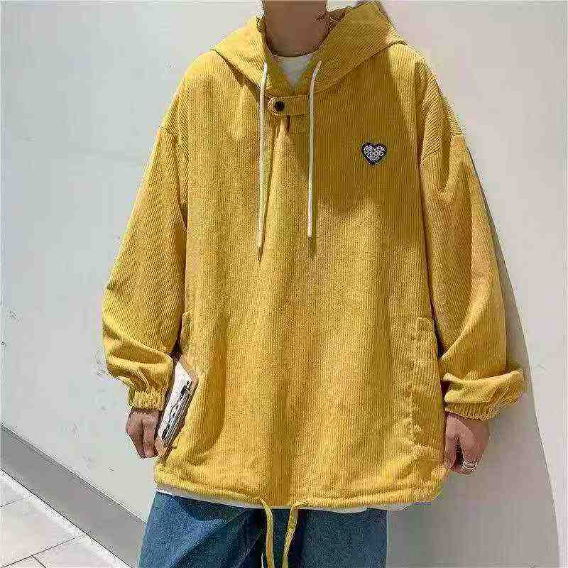 389 Piezas de Chaqueta Sudadera Holgada de Pana con Capucha para Hombre de Estilo Pareja - Image 3