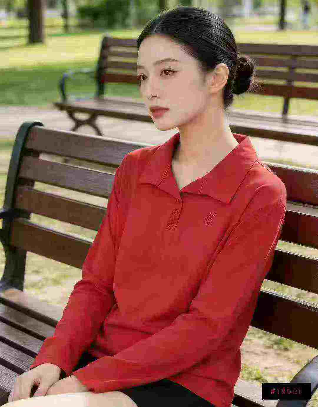春秋款纯色长袖翻领POLO衫，共1740件，尺码S-2XL，独立包装 - Image 7