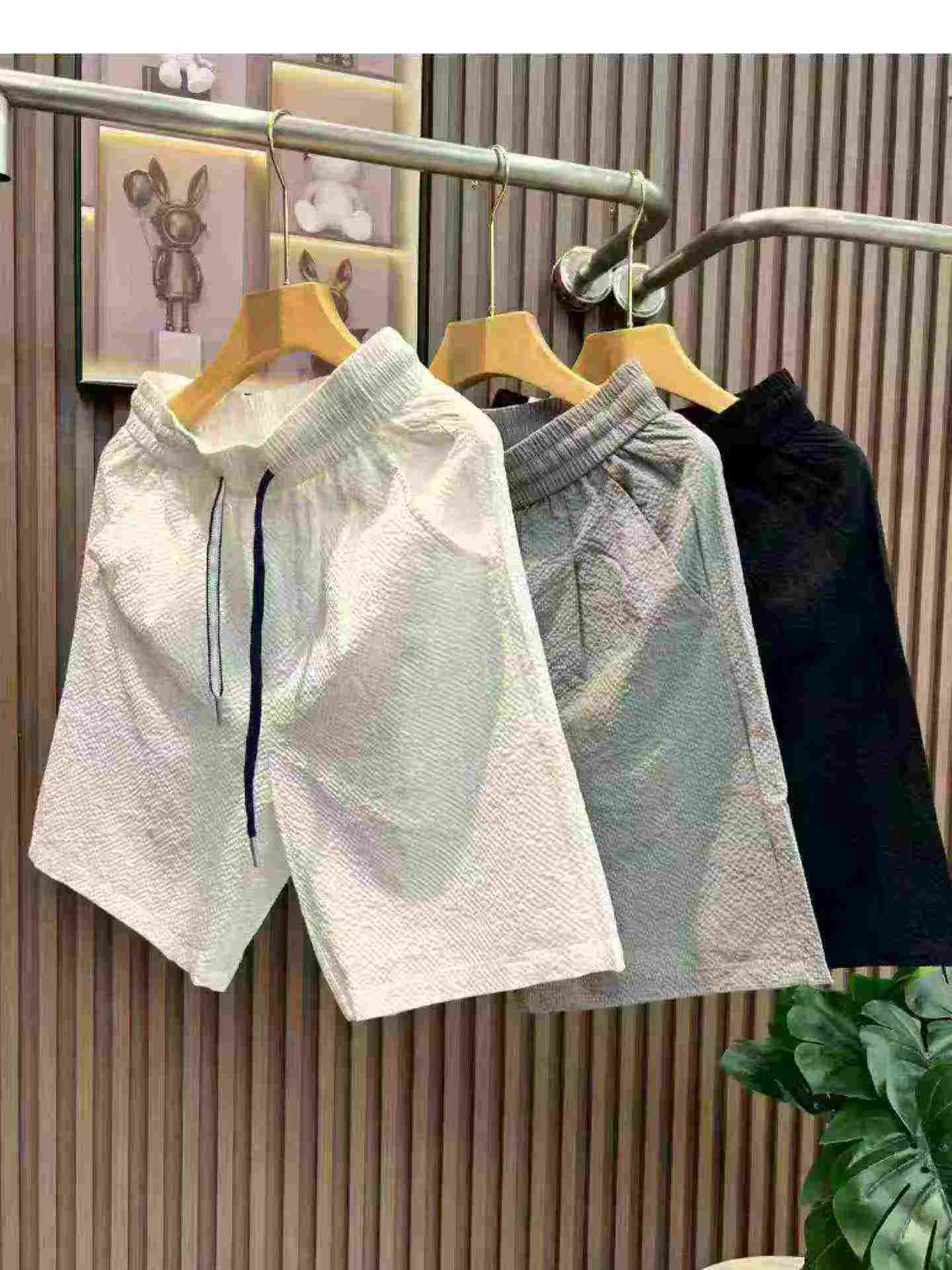 Men's Wrinkled Seersucker Loose Casual Summer Shorts 605PCS - Image 9