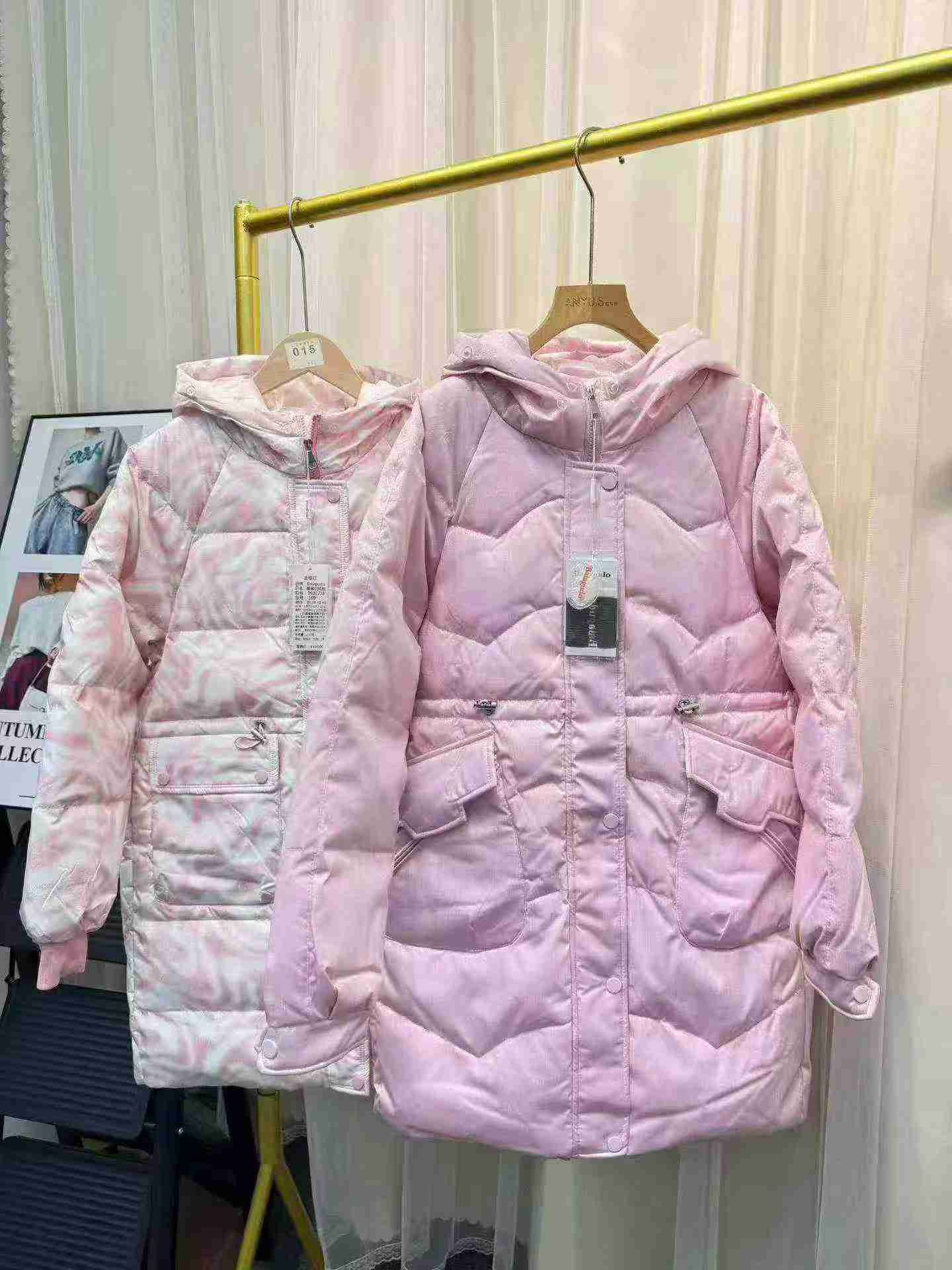Total de 7046 piezas, 6 estilos, chaquetas de plumón gruesas de longitud media para niños, tallas 120-160 - Image 3