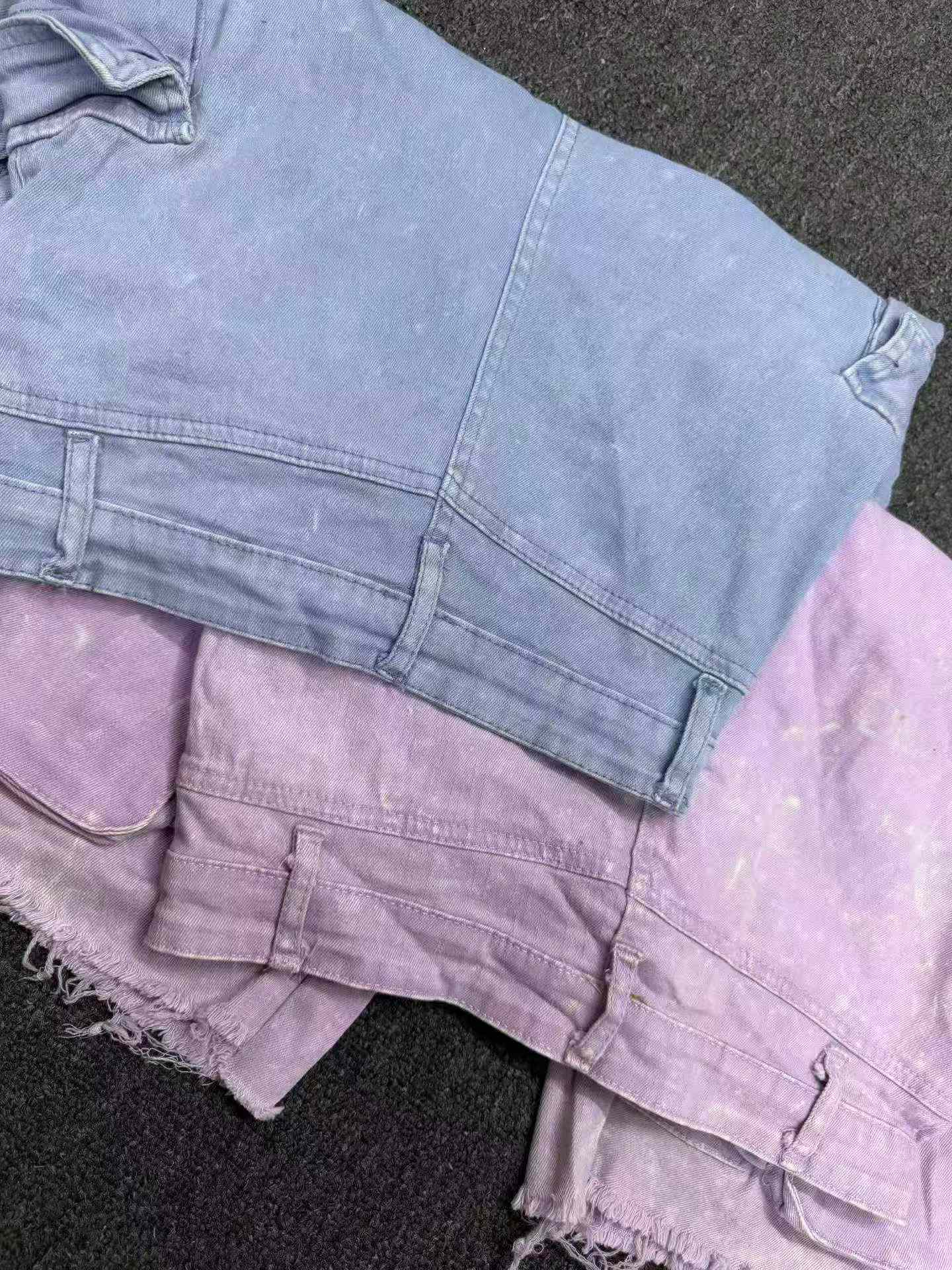 Vintage American Distressed Cotton Multi-pocket Cargo Jeans 1100pcs - Image 5