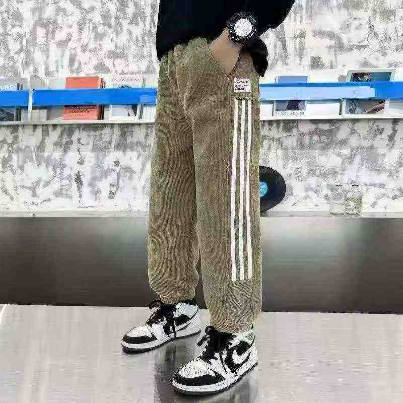 871 pièces de pantalons de jogging décontractés en velours côtelé pour garçons, adaptés au printemps et à l'automne - Image 9