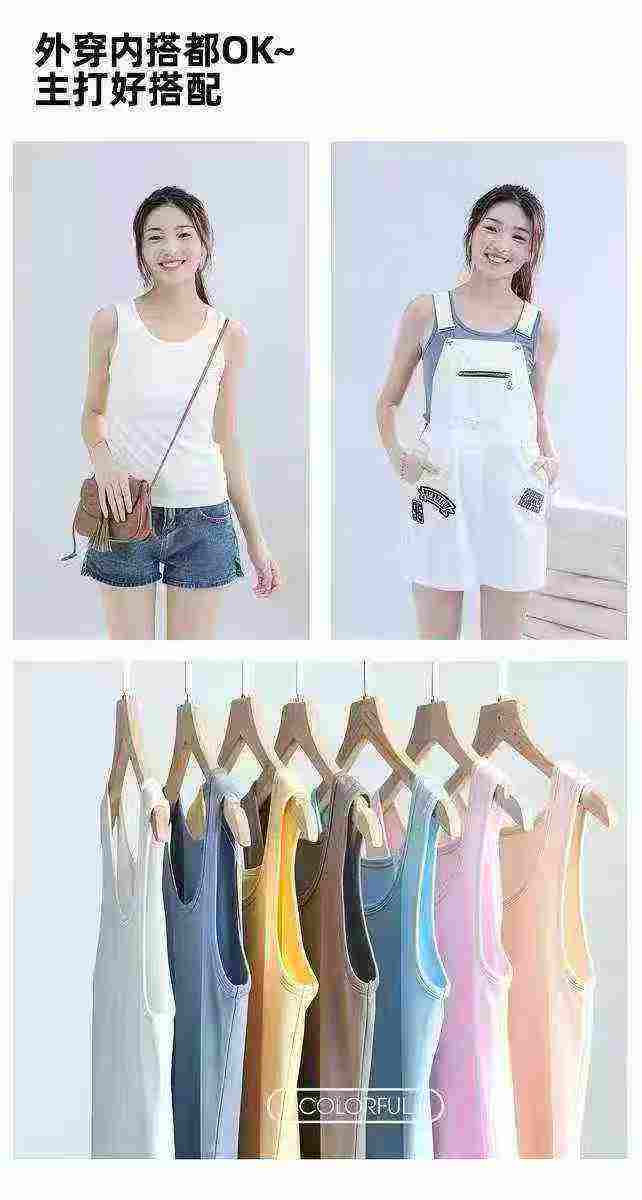 640 Buah Rompi Tanpa Lengan Cropped Katun Polos Gaya Korea - Image 3