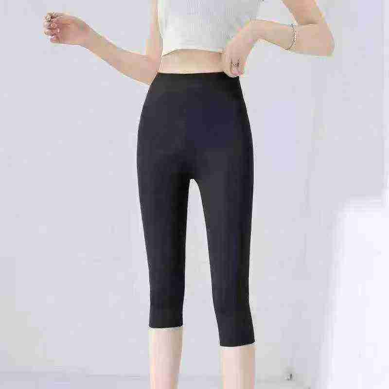 Quần legging yoga nữ mùa hè mặc ngoài chất Modal, eo cao liền khối nâng mông kiểu cắt ngắn, 786 chiếc, kích cỡ M-L, đóng gói riêng lẻ - Image 6