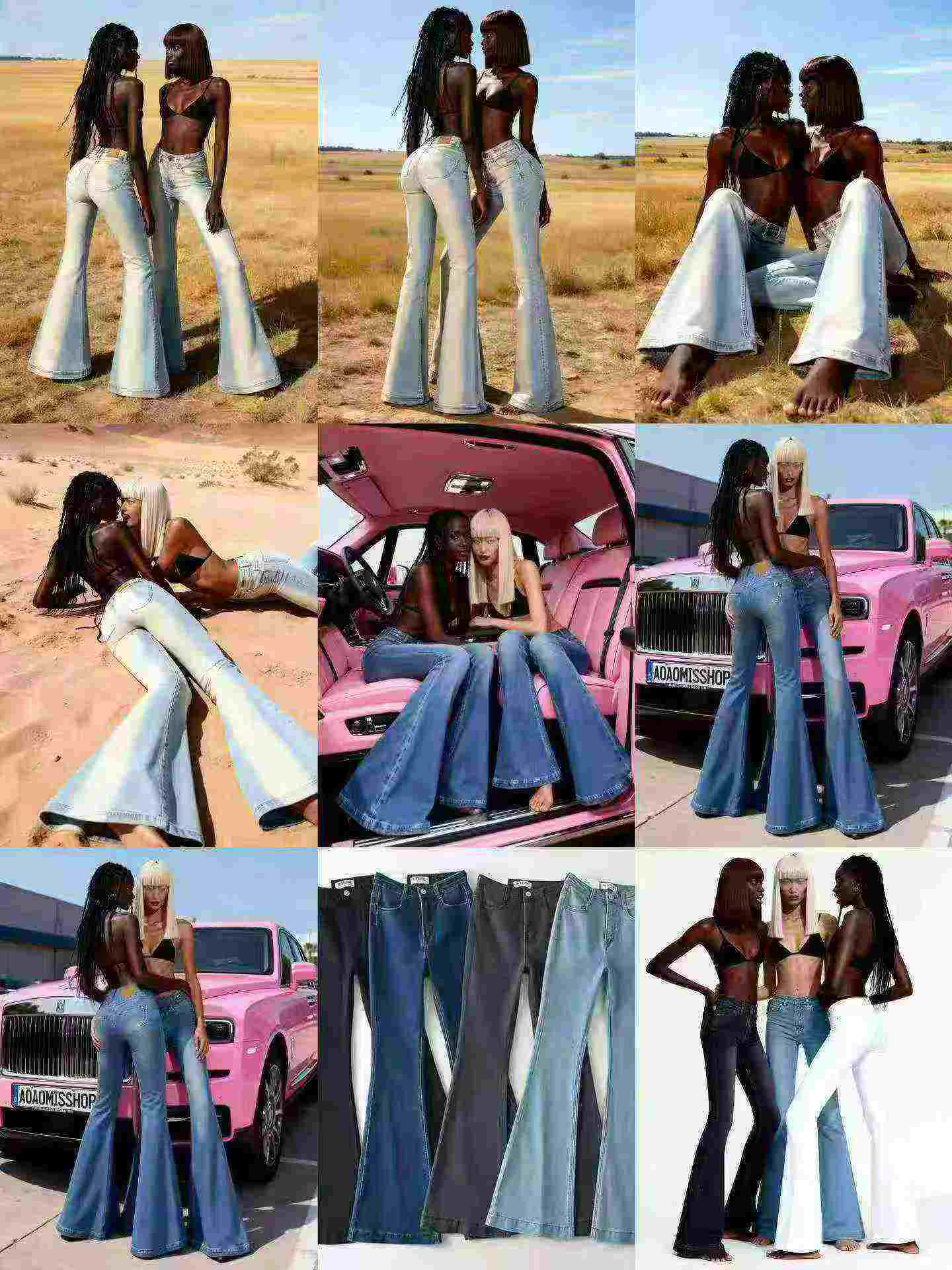 Borong 2665 Helai Seluar Jeans Wanita Pinggang Tinggi Regang Kembang - Image 2