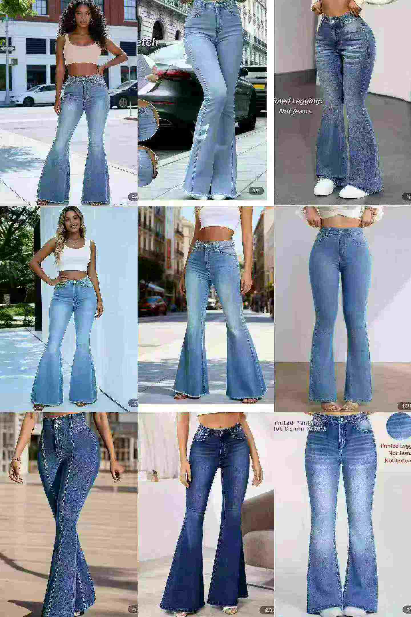 Borong 2665 Helai Seluar Jeans Wanita Pinggang Tinggi Regang Kembang - Image 3
