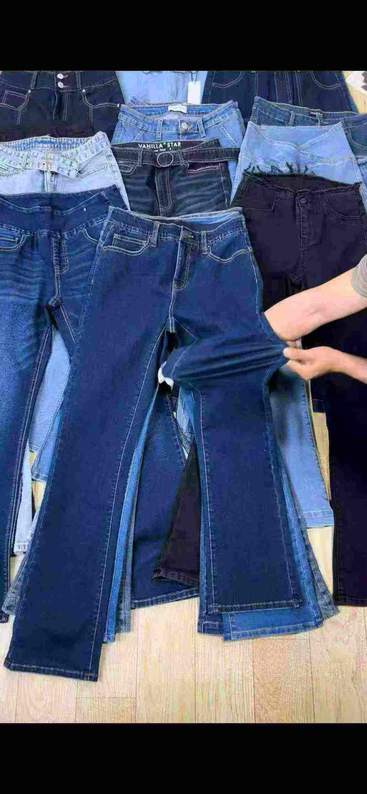 Borong 2665 Helai Seluar Jeans Wanita Pinggang Tinggi Regang Kembang - Image 8
