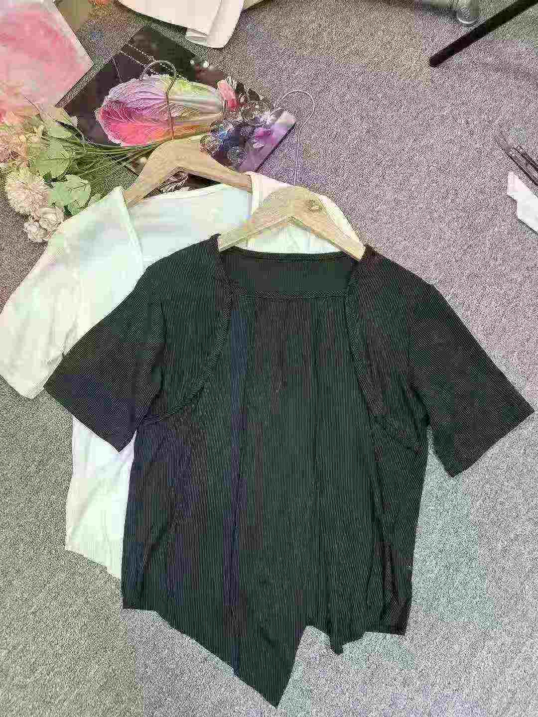 2025 Summer Women's Ice Silk Rib Square Neck Slim Cropped Short Sleeve T-shirt, About 1000 Pieces - Image 6