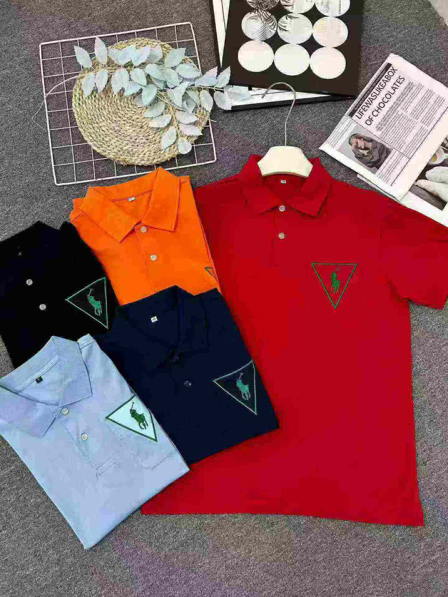 Camisas Polo Masculinas de Cor Sólida, com Manga Curta e Gola Lapela, Total de 2747 Peças - Image 3