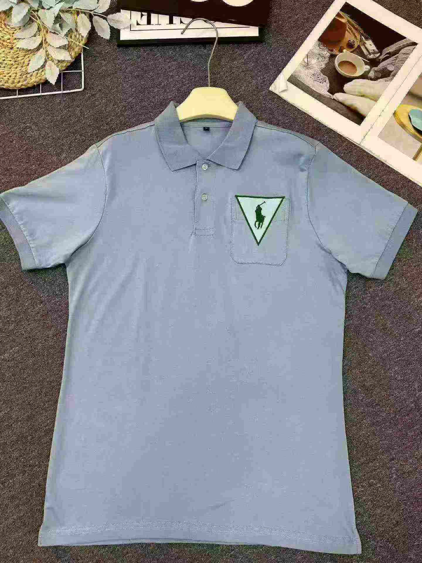 Camisas Polo Masculinas de Cor Sólida, com Manga Curta e Gola Lapela, Total de 2747 Peças - Image 8