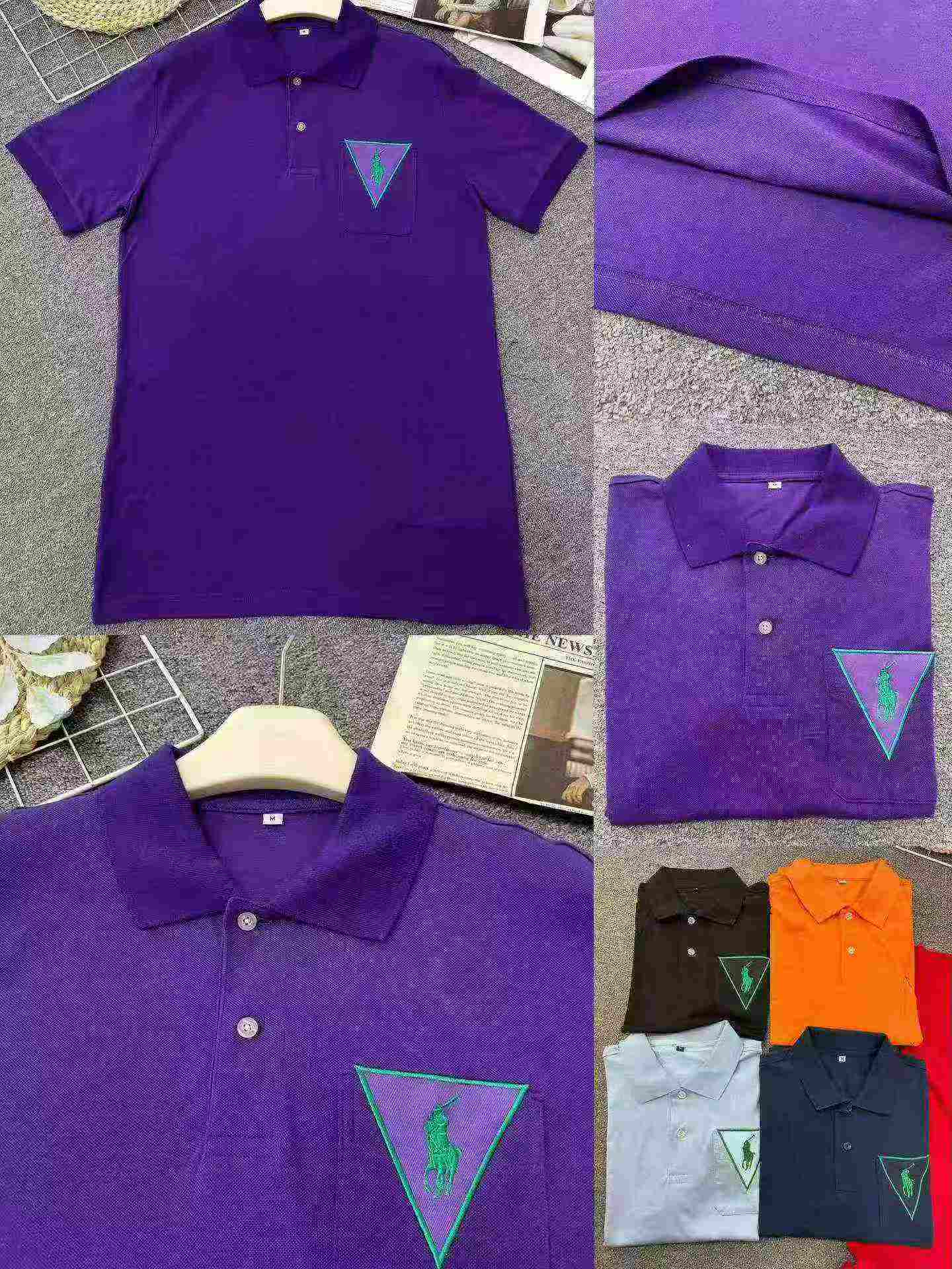 Camisas Polo Masculinas de Cor Sólida, com Manga Curta e Gola Lapela, Total de 2747 Peças - Image 9