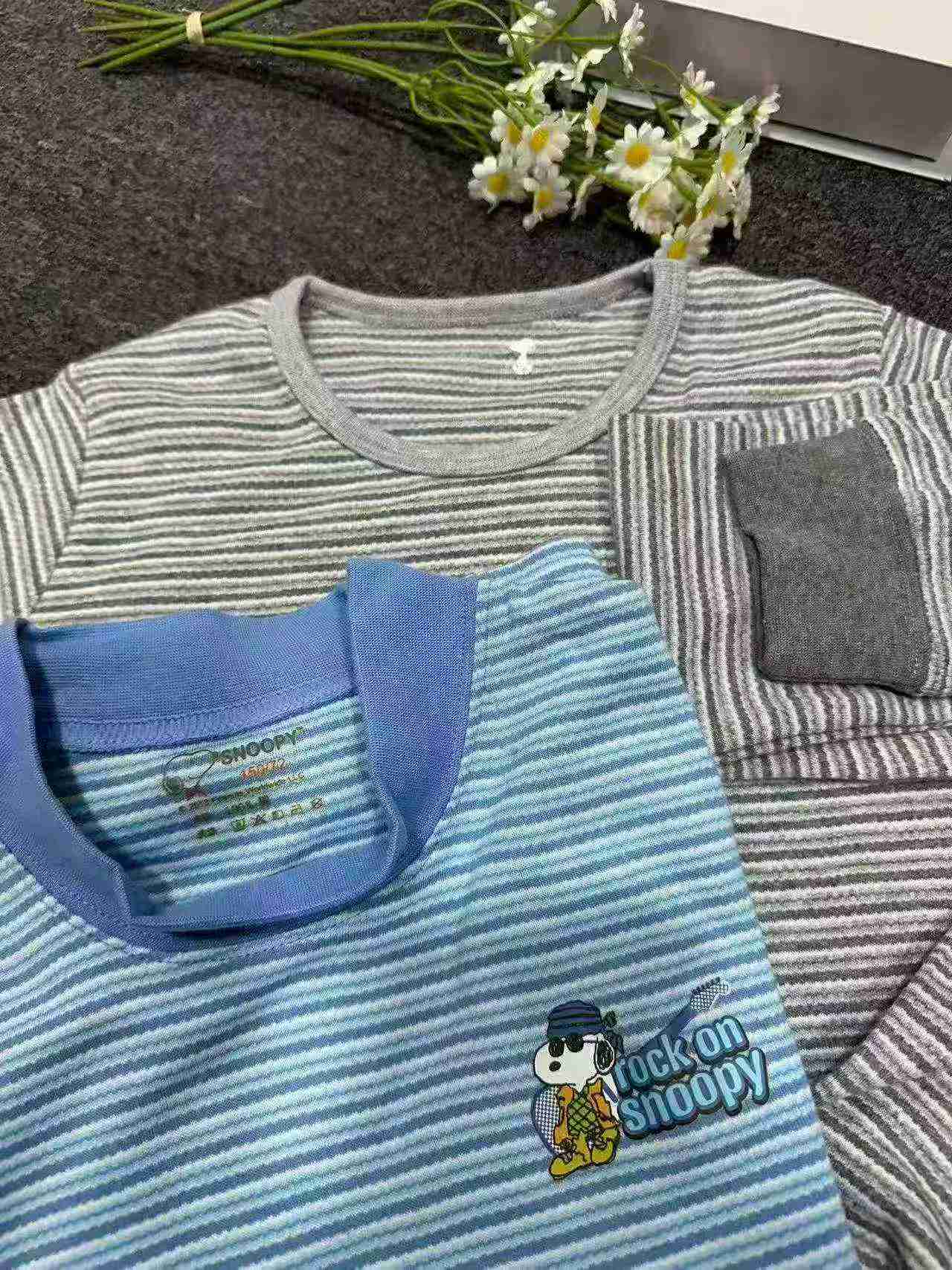 Snoopy Autumn Kids Base Pajama Set, 500pcs Total, Size 120-150, Mainly Cotton, Bulk Only - Image 3