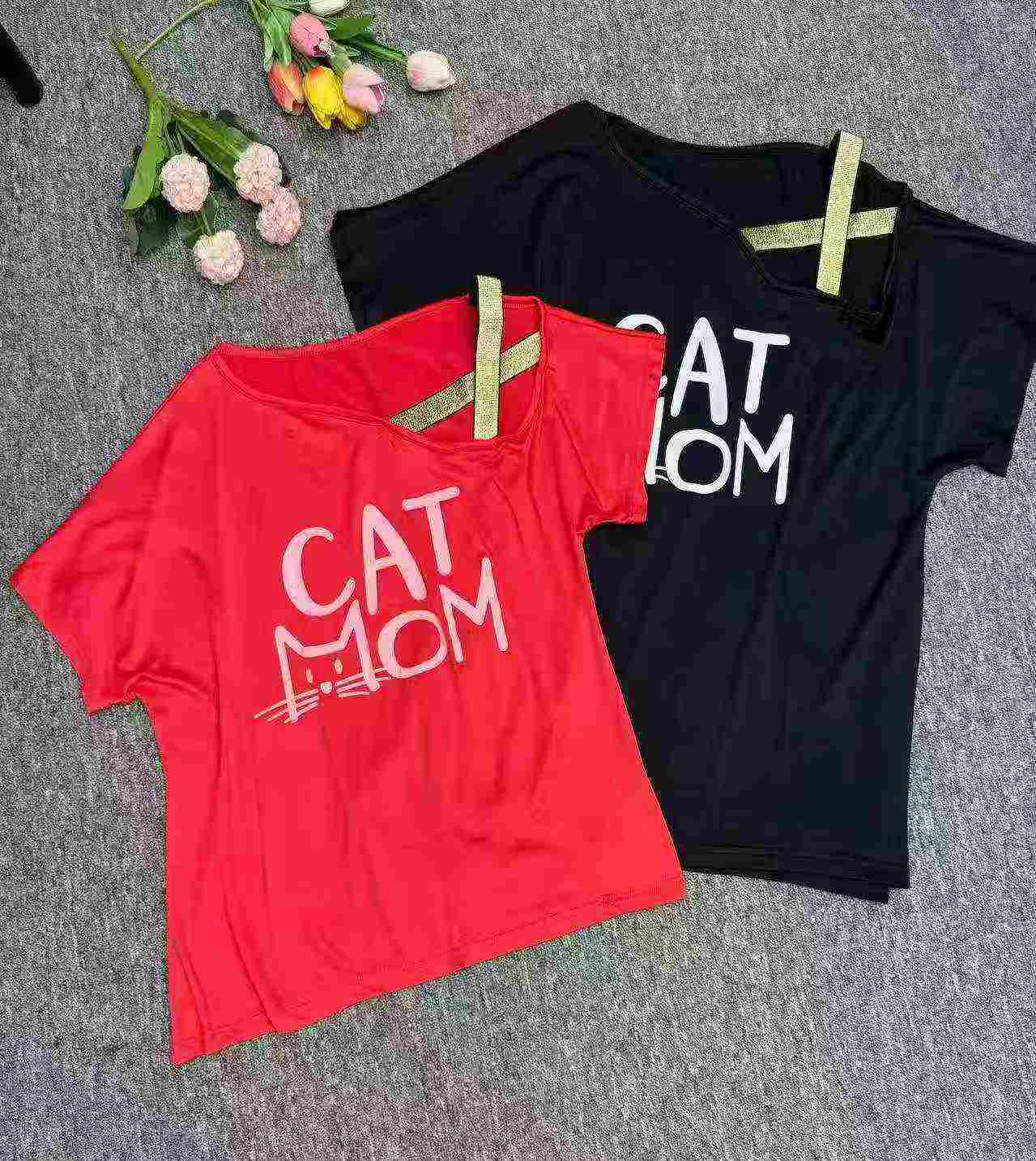 1300 Pcs Clearance Popular European American Casual Cross Off-shoulder Cotton Short Sleeve T-shirts - Image 6