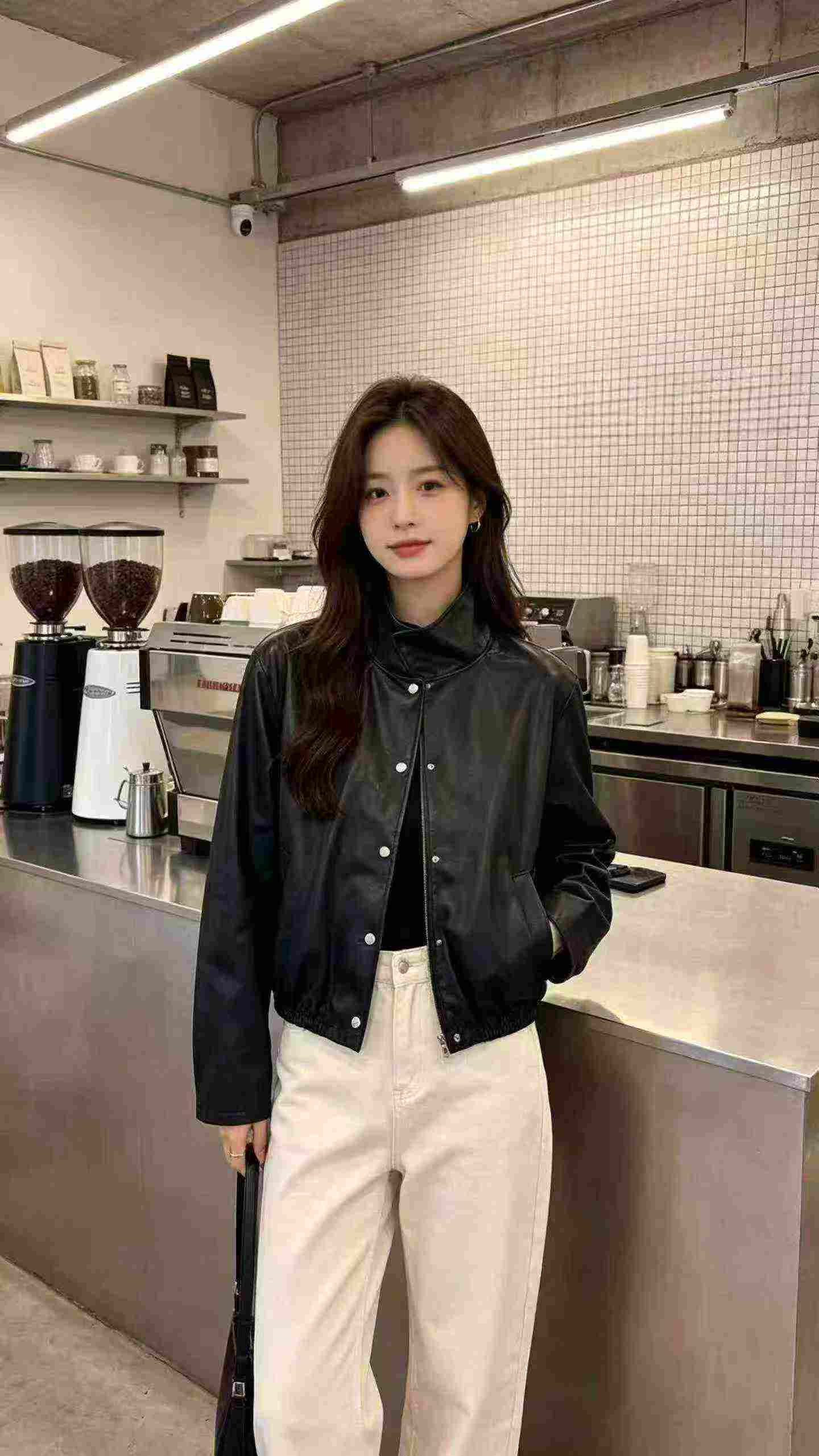 Sweet Petite Women's Leather Cropped Workwear Jacket 706 Pieces - Image 4