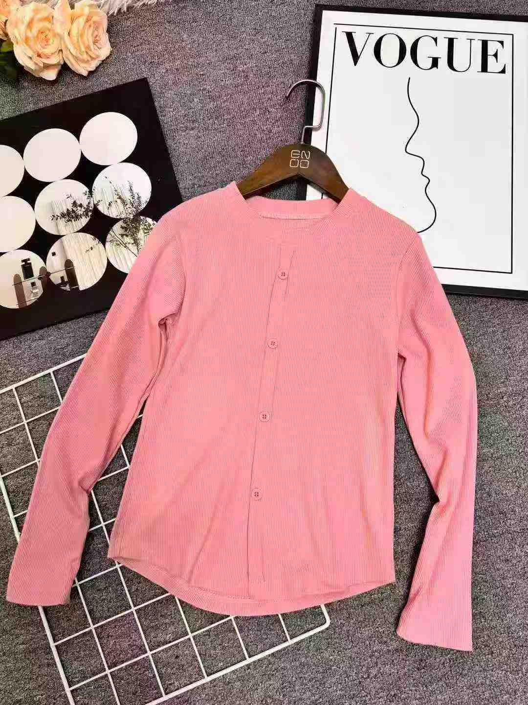 11 550 Pièces T-shirts colorés à manches longues pour filles, hauts de base d'automne pour enfants - Image 6