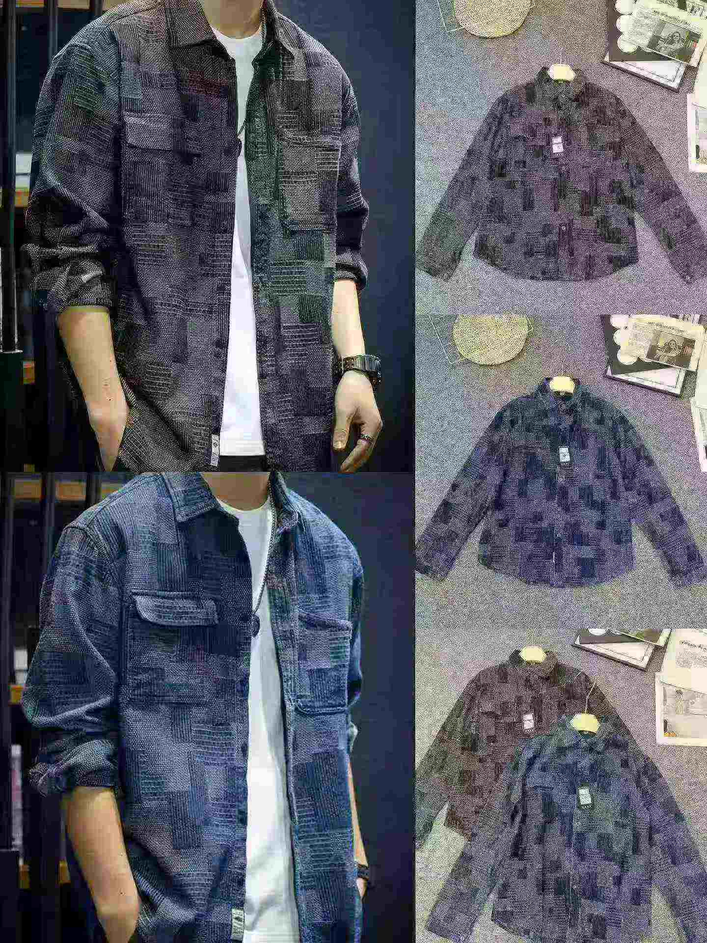 Jaket Kemeja Denim Pria Trendy dari Pabrik Asli, Total 1436 Potong - Image 2