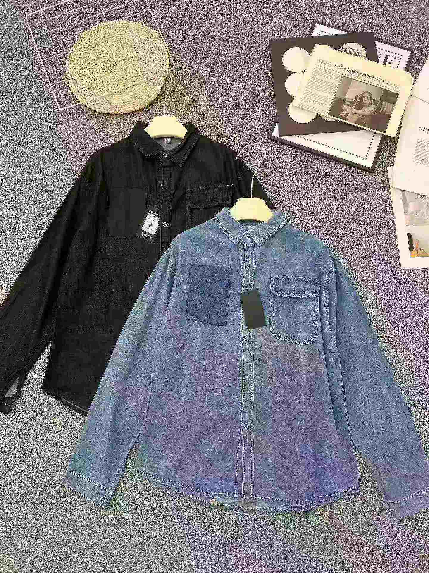 Jaket Kemeja Denim Pria Trendy dari Pabrik Asli, Total 1436 Potong - Image 5