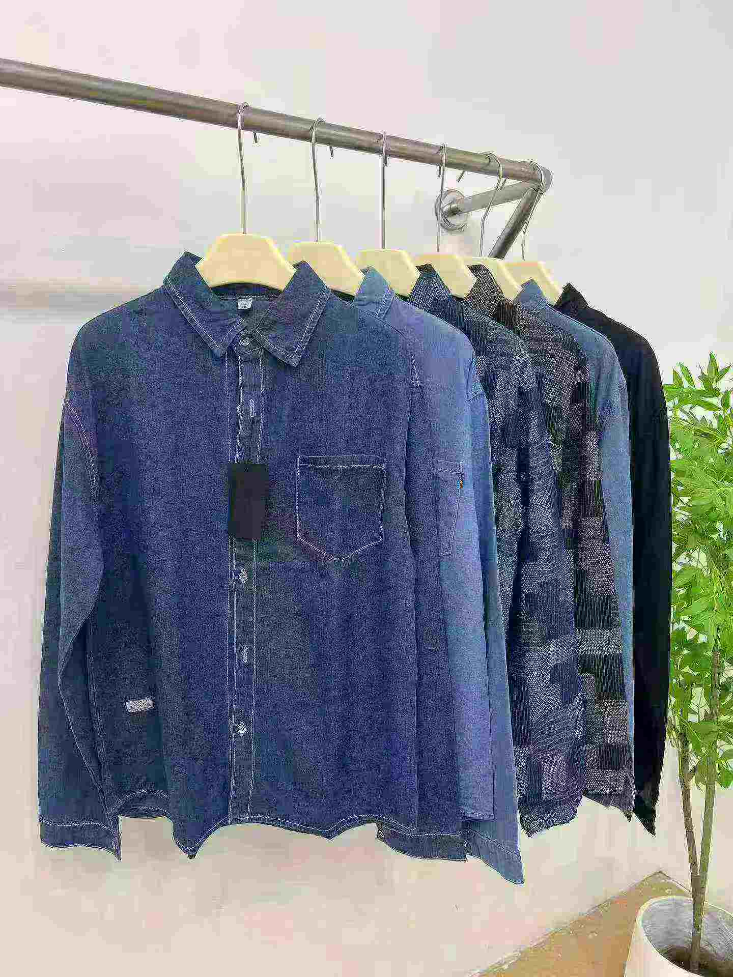 Jaket Kemeja Denim Pria Trendy dari Pabrik Asli, Total 1436 Potong - Image 7