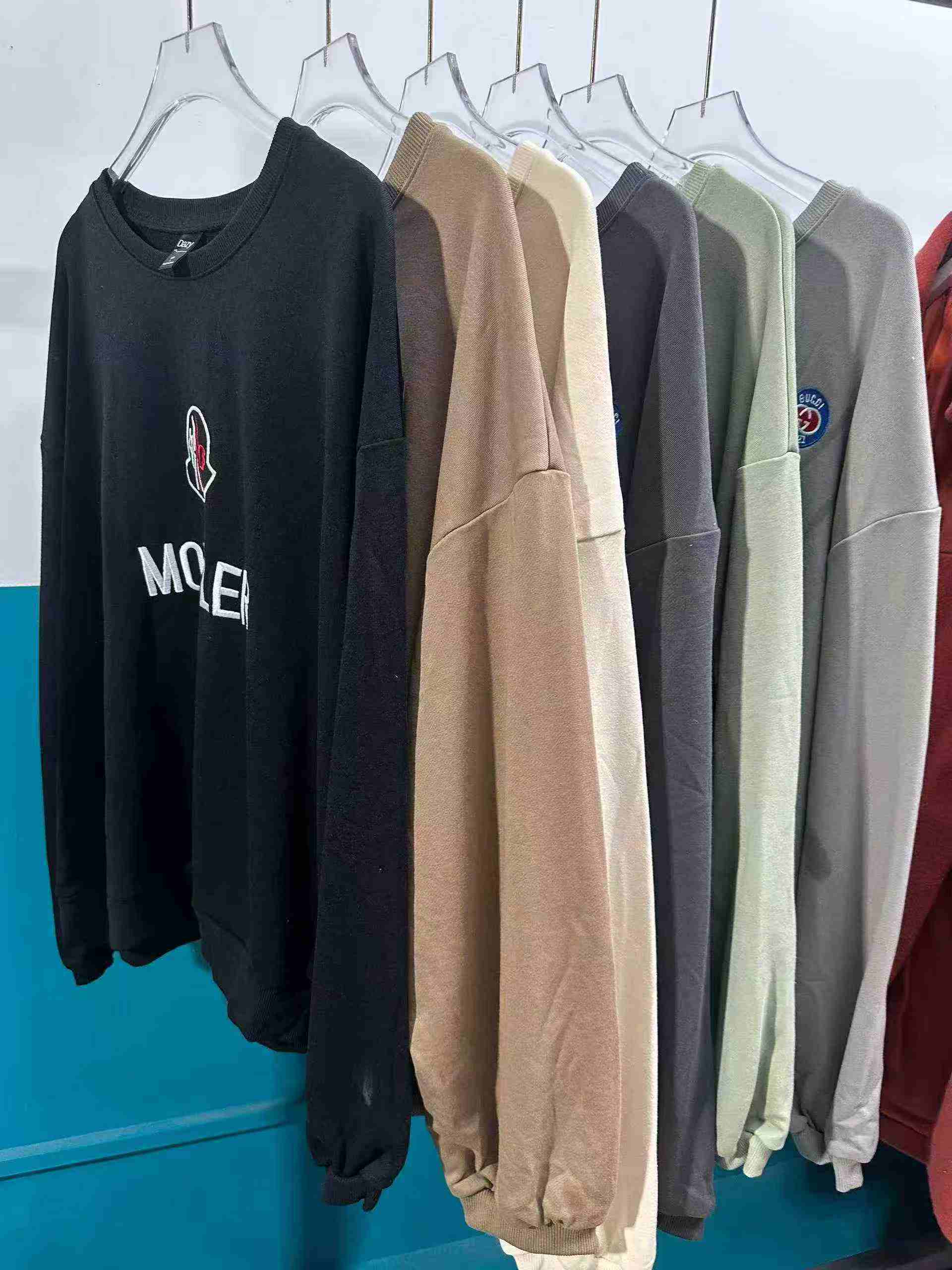 483 Keping Sweatshirt Lelaki Longgar Kapas Bersulam - Image 2