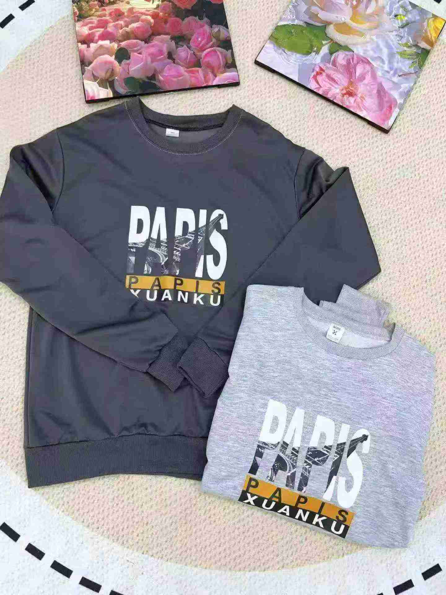 2281 ชิ้น เสื้อสเวตเตอร์คอกลมลายพิมพ์สไตล์ลำลองสำหรับผู้ชาย ฤดูใบไม้ผลิและฤดูใบไม้ร่วง - Image 4