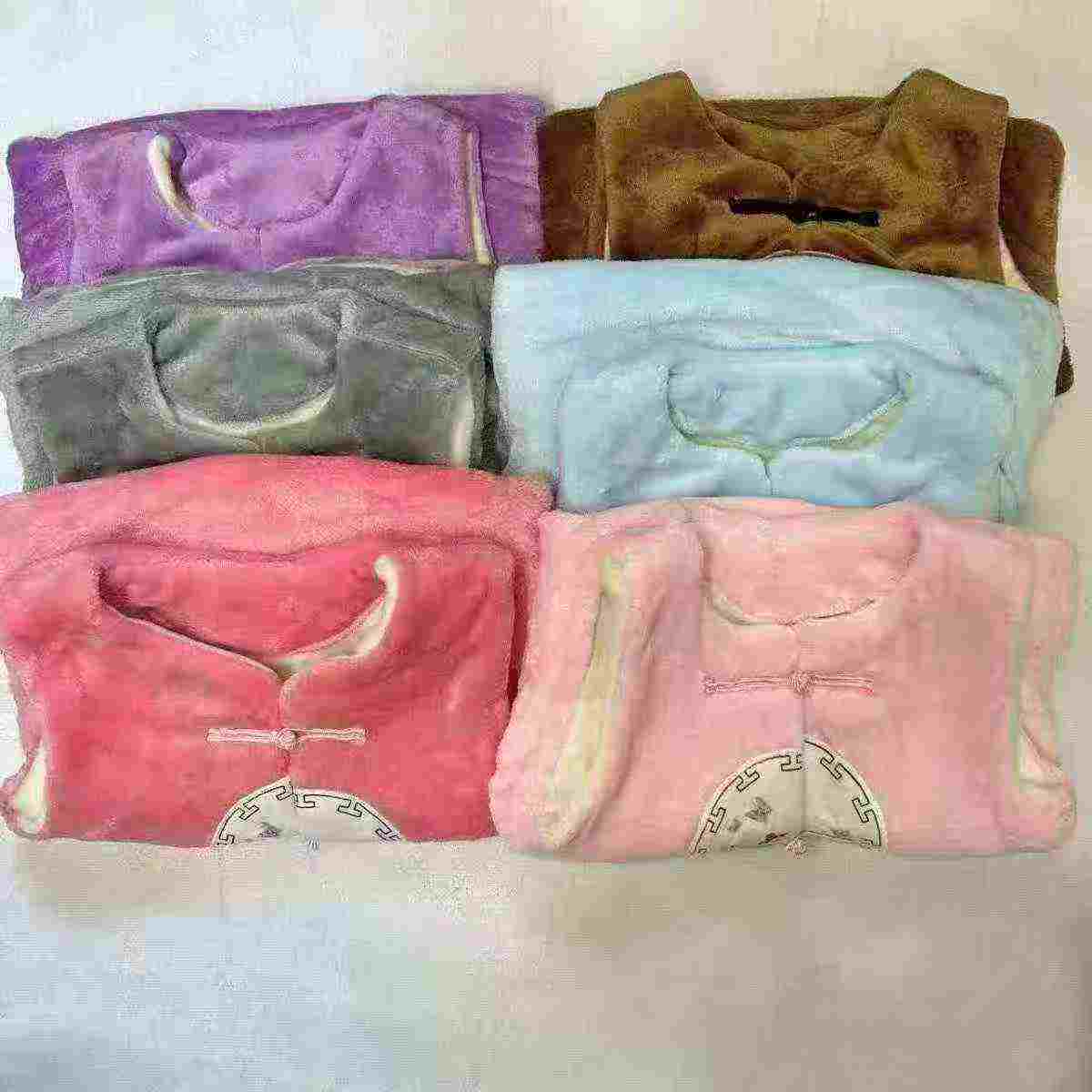 Rompi Hanfu gaya Cina berlapis fleece untuk kanak-kanak, Sut Tang perayaan musim sejuk, 1000000 keping, Saiz S-2XL, Pembungkusan Individu - Image 2