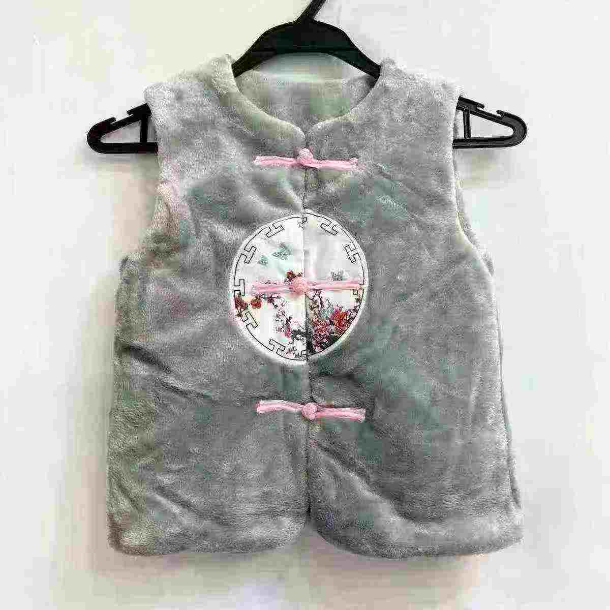 Rompi Hanfu gaya Cina berlapis fleece untuk kanak-kanak, Sut Tang perayaan musim sejuk, 1000000 keping, Saiz S-2XL, Pembungkusan Individu - Image 7
