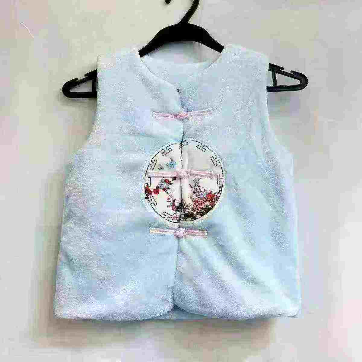 Rompi Hanfu gaya Cina berlapis fleece untuk kanak-kanak, Sut Tang perayaan musim sejuk, 1000000 keping, Saiz S-2XL, Pembungkusan Individu - Image 9