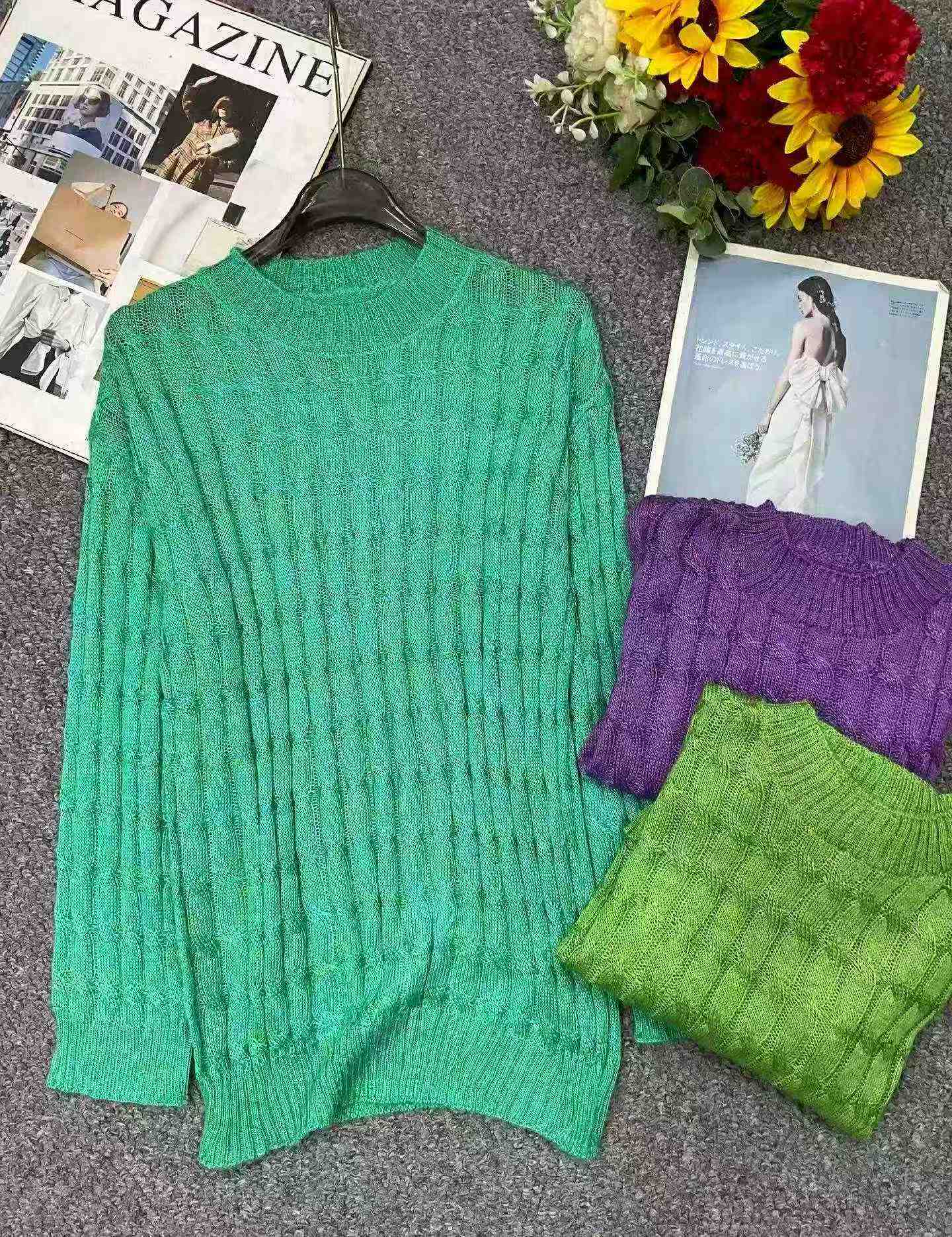 Nuevo suéter de cuello redondo de hilo retorcido con bloques de color para otoño e invierno, aproximadamente 400 piezas - Image 3