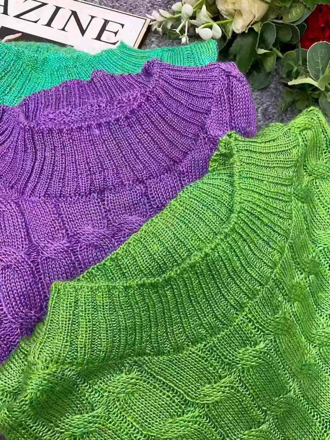 Nuevo suéter de cuello redondo de hilo retorcido con bloques de color para otoño e invierno, aproximadamente 400 piezas - Image 6