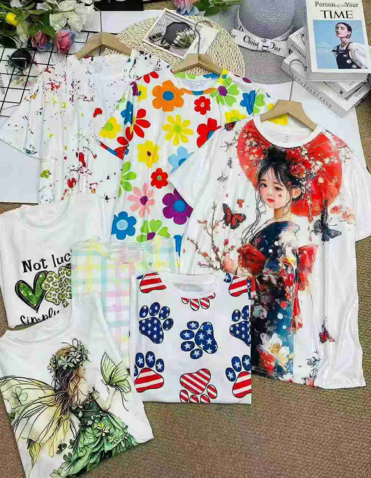 Full Print T-shirts (50% Long Sleeve, 50% Short Sleeve) Around 100000 Pcs Total - Image 5