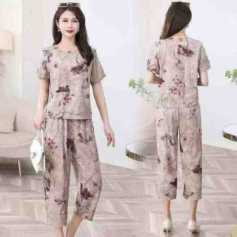 680 Sets Summer Middle-aged Mom Outfit Sets - Image 3