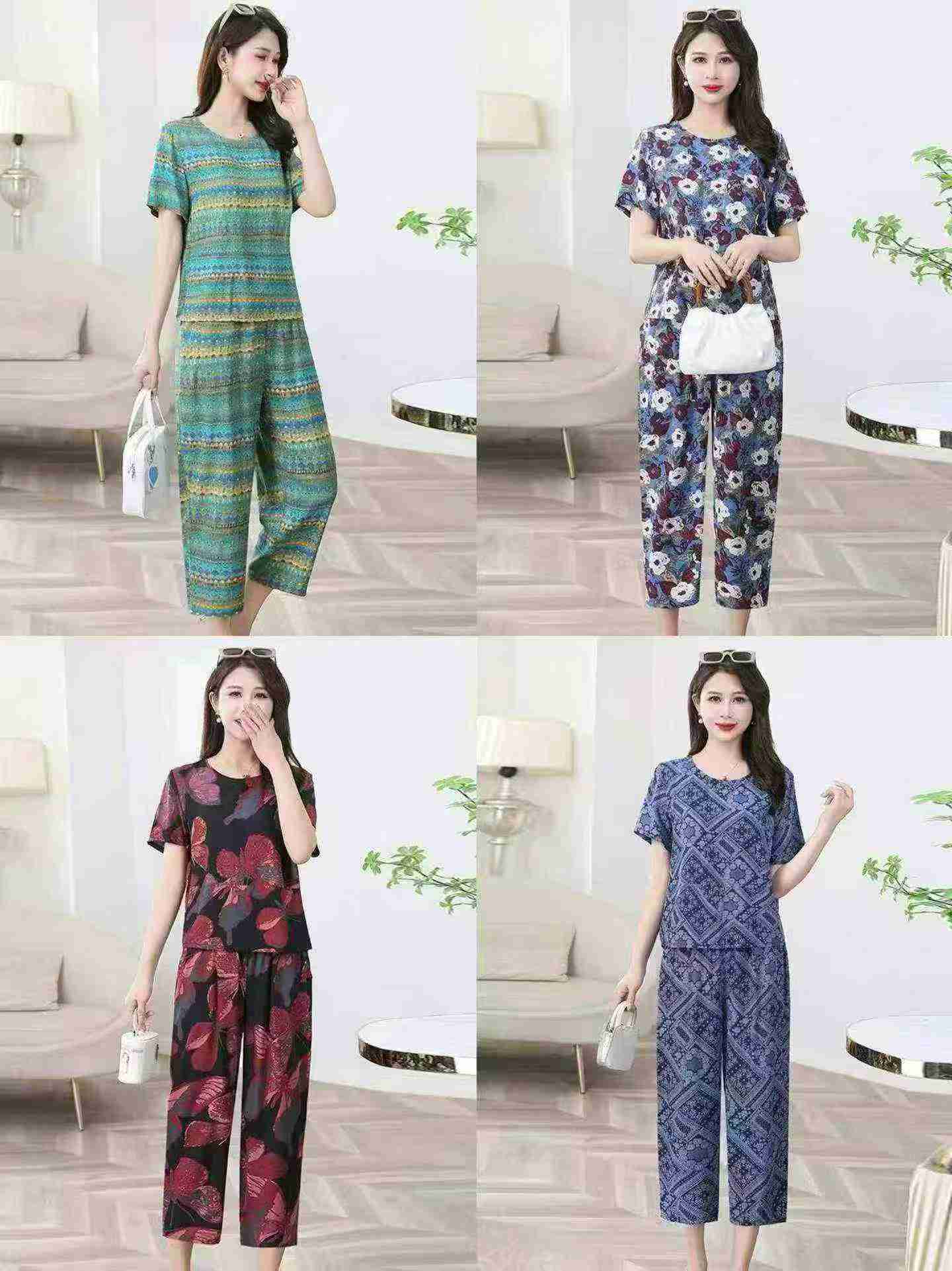 680 Sets Summer Middle-aged Mom Outfit Sets - Image 7