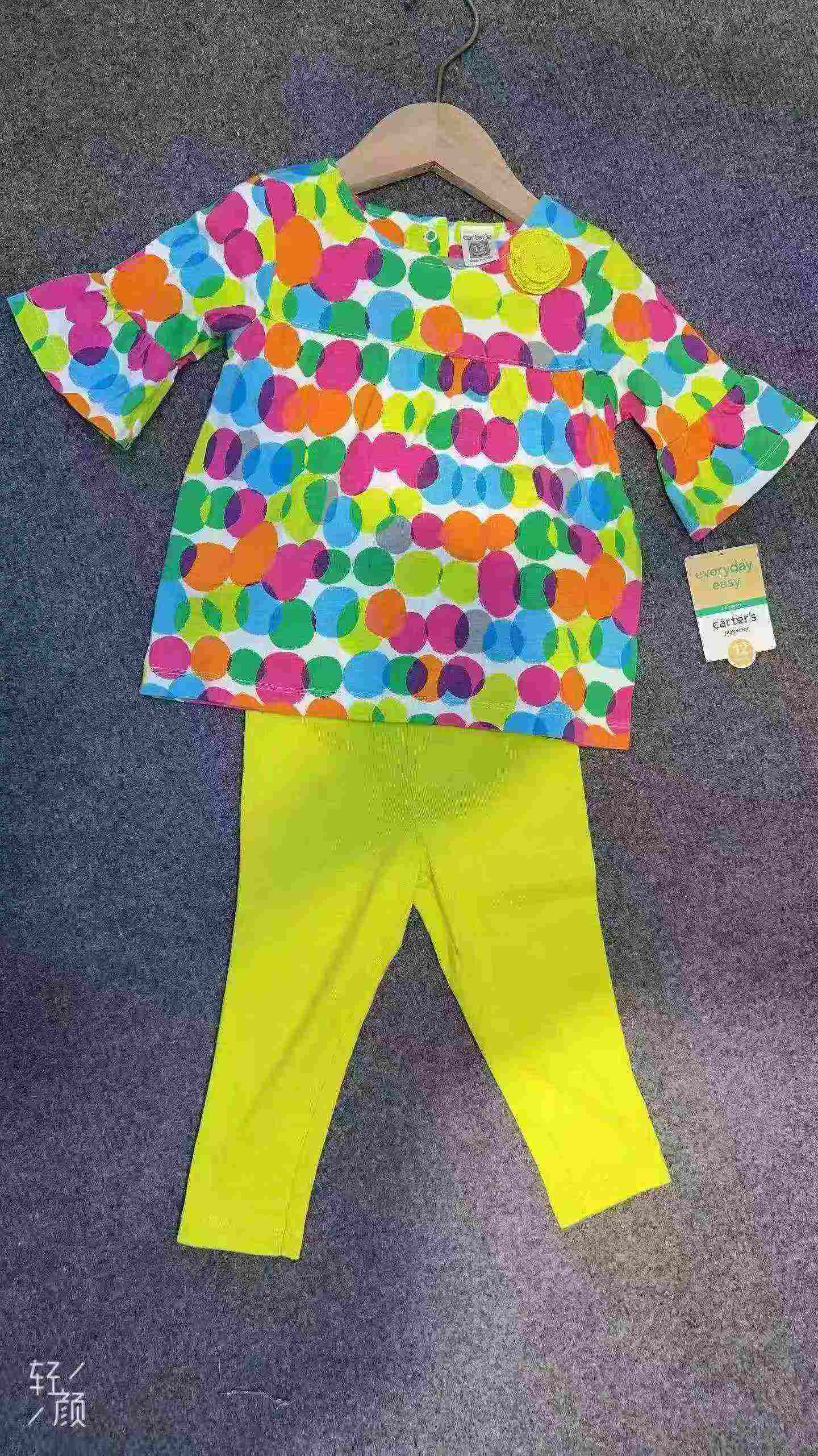 990 Sets Infant Baby Girls 2-Piece Cotton Short Sleeve Top & Pants Set (720 Polka Dot, 270 Stripe) - Image 6